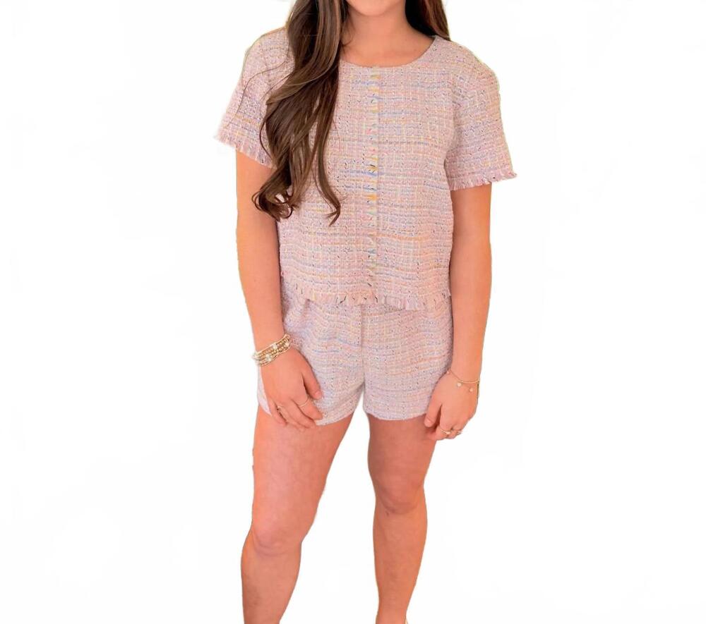 NEW STEVE MADDEN women's minette short in blush plaid